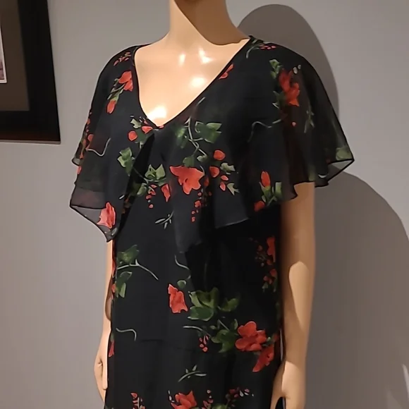 Hell Bunny Vixen Lily inspired sheer crepe dress size L - Picture 5 of 10